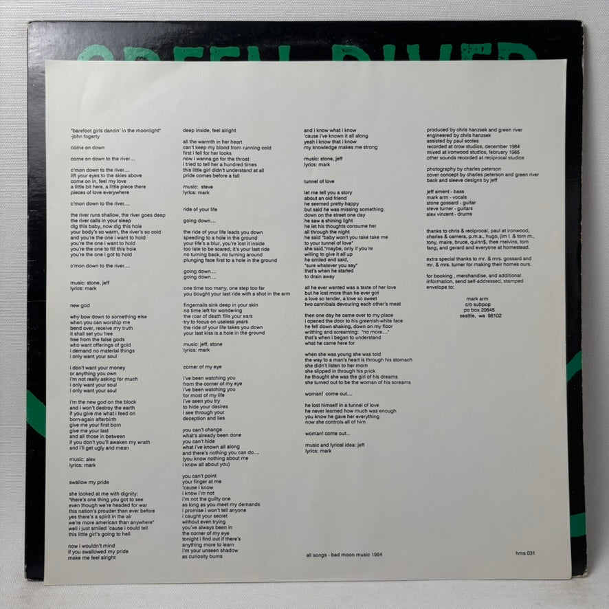 Green River / Come On Down (12" vinyl EP, 1989 Repress w/Insert, Used, EX condition)