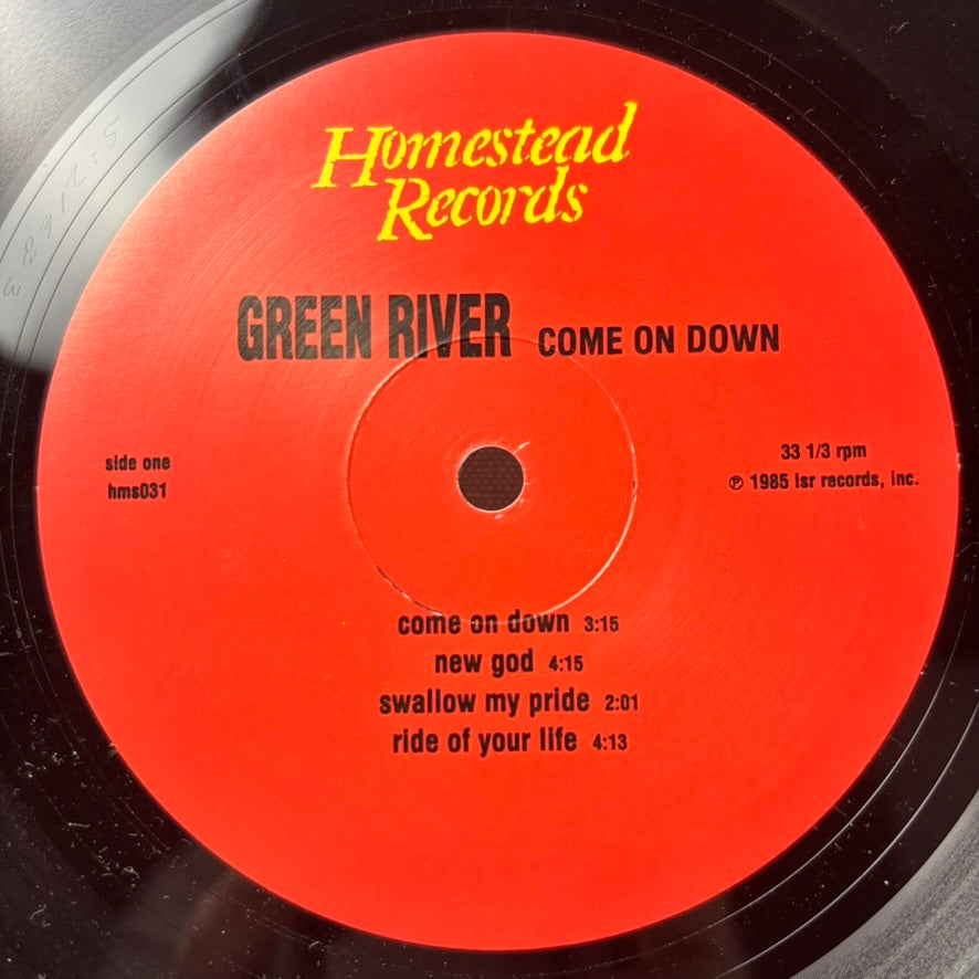 Green River / Come On Down (12" vinyl EP, 1989 Repress w/Insert, Used, EX condition)