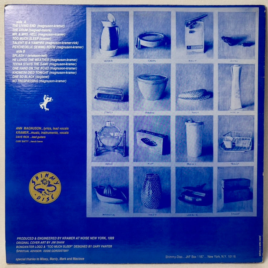 Bongwater / Too Much Sleep (12" vinyl LP, 1990, Used, NM condition, Blue label)