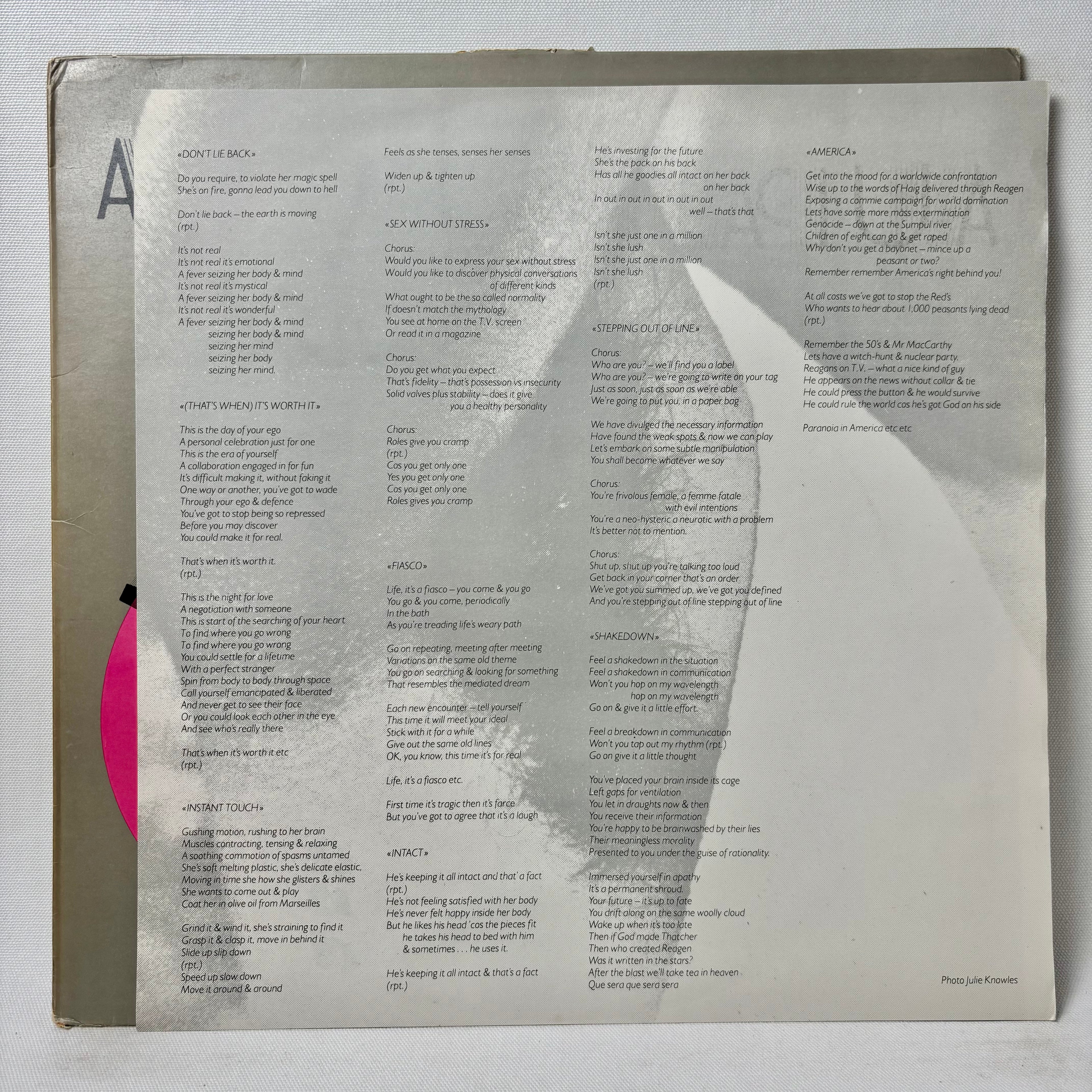 Au Pairs / Sense and Sensuality (12" vinyl LP, 1982, Used, EX condition)