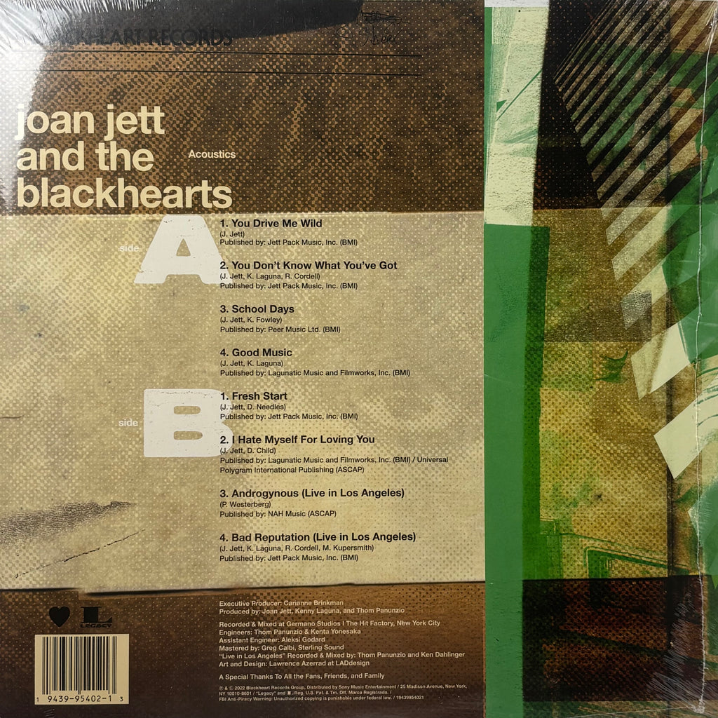 Joan Jett & The Blackhearts / Acoustics (12" vinyl LP, 2022 Limited Edition RSD Exclusive)