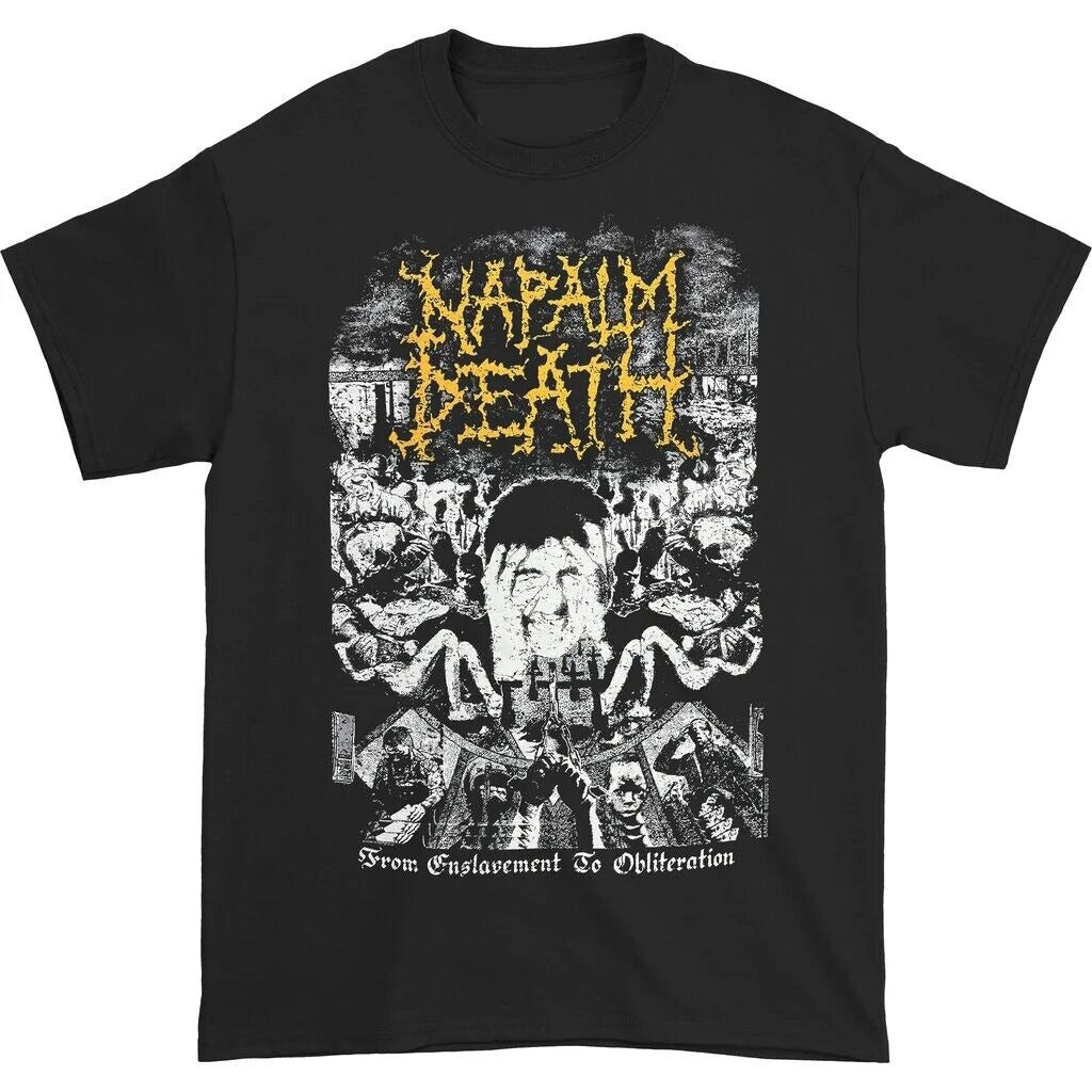 Napalm Death Mens T-shirt From Enslavement To Obliteration FETO - Official